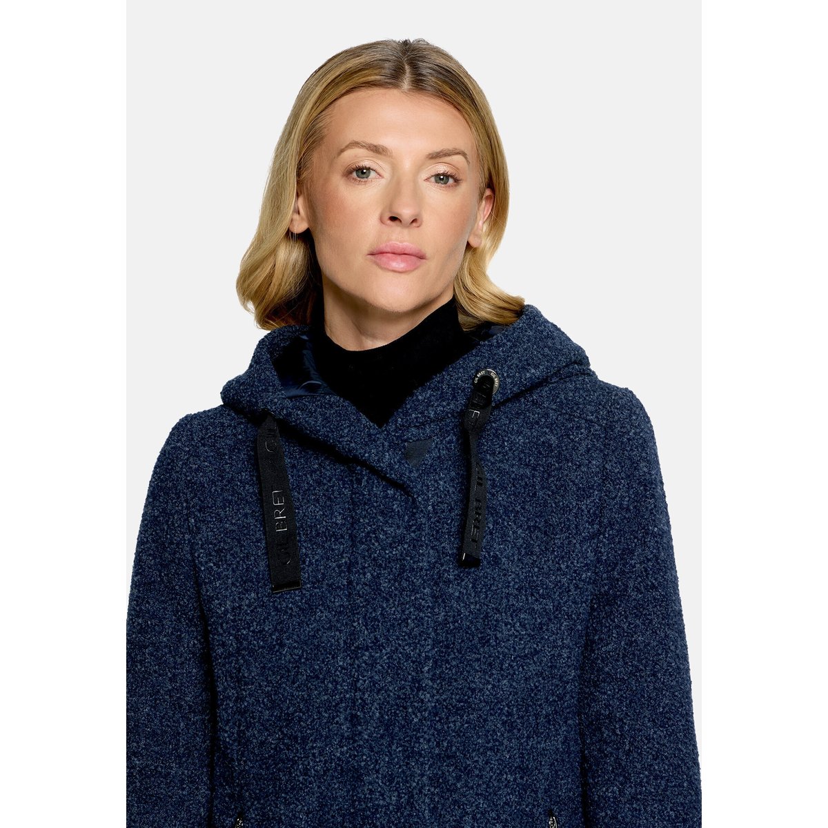 Veste en laine à capuche moonlight blue melange, GIL BRET