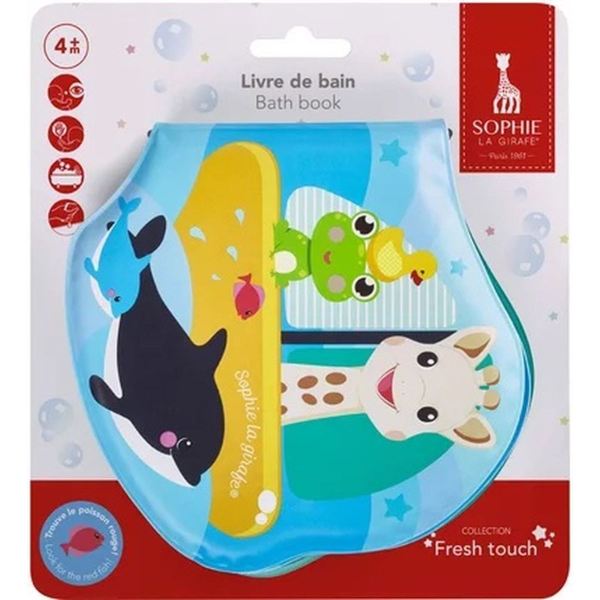 Livre de bain Sophie la girafe couleur unique, VULLI