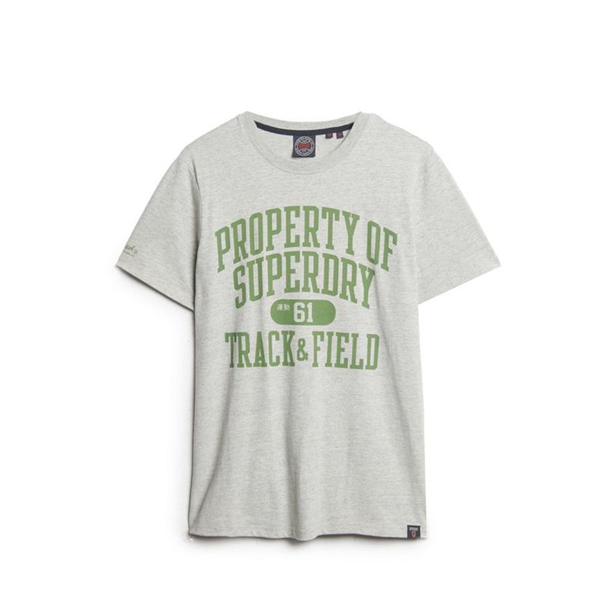 T-shirt à motif Athletic College gris moucheté chiné, SUPERDRY