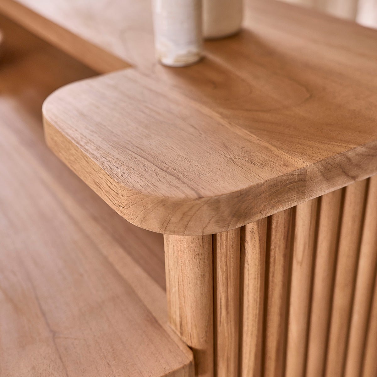 Bar en bois de teck massif 140 cm COLINE naturel, BERAH GETAH