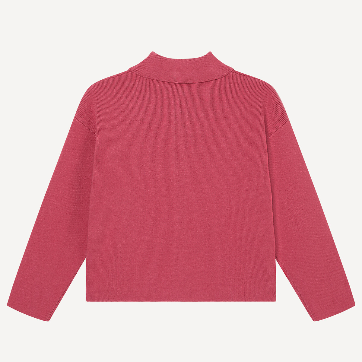 Chaqueta con cuello tipo polo, de punto fino rosa , LA REDOUTE COLLECTIONS
