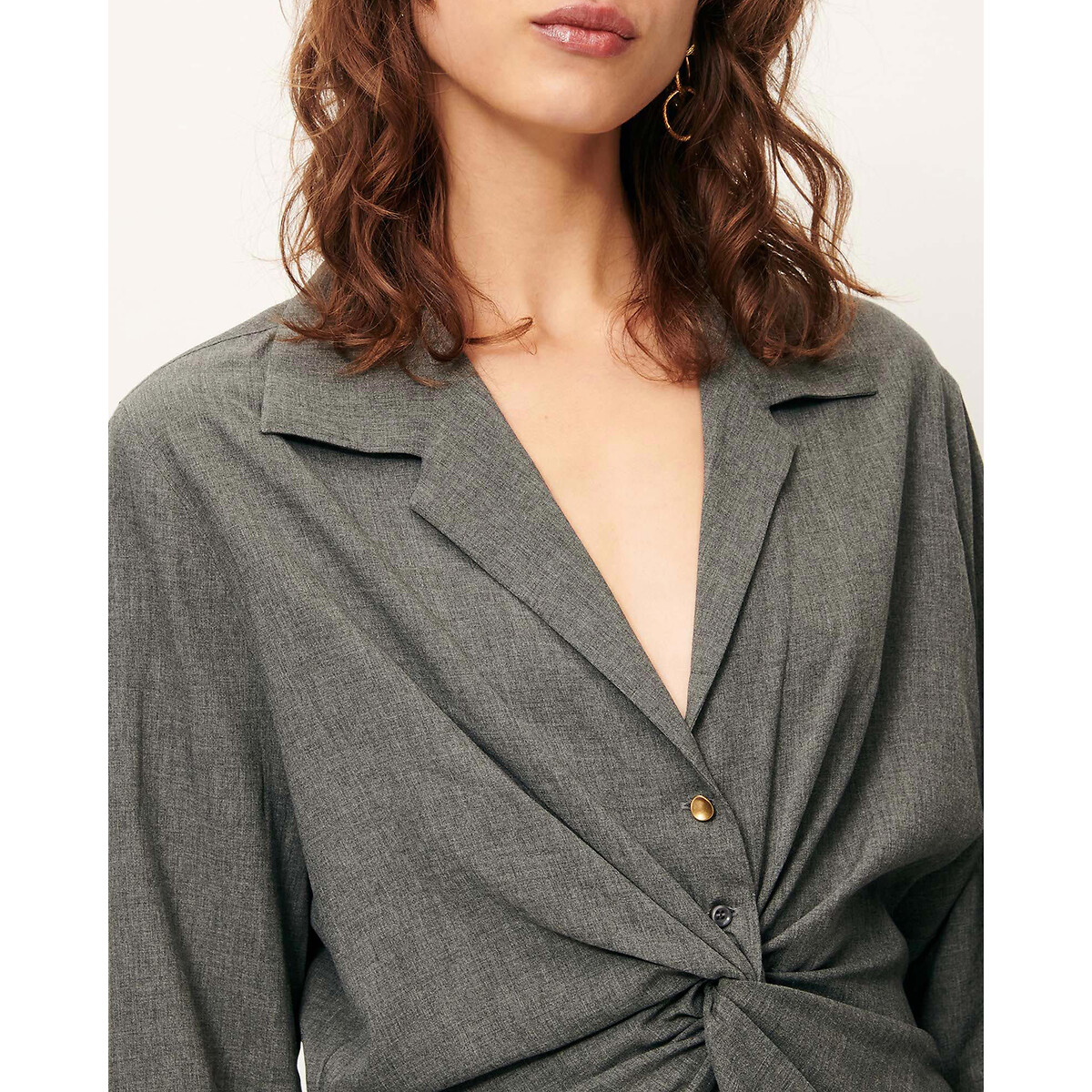Mid-Length Shift Dress with Long Sleeves 90003442, SESSUN