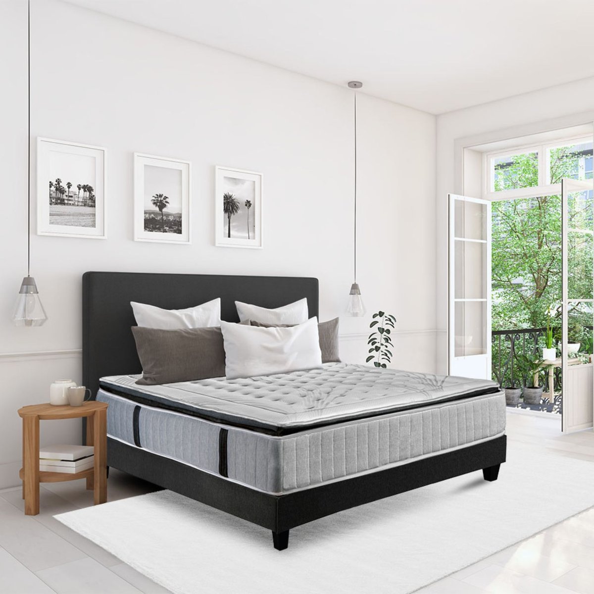 Matelas Ressorts ensachés PHIGALIE blanc, OLYMPE LITERIE
