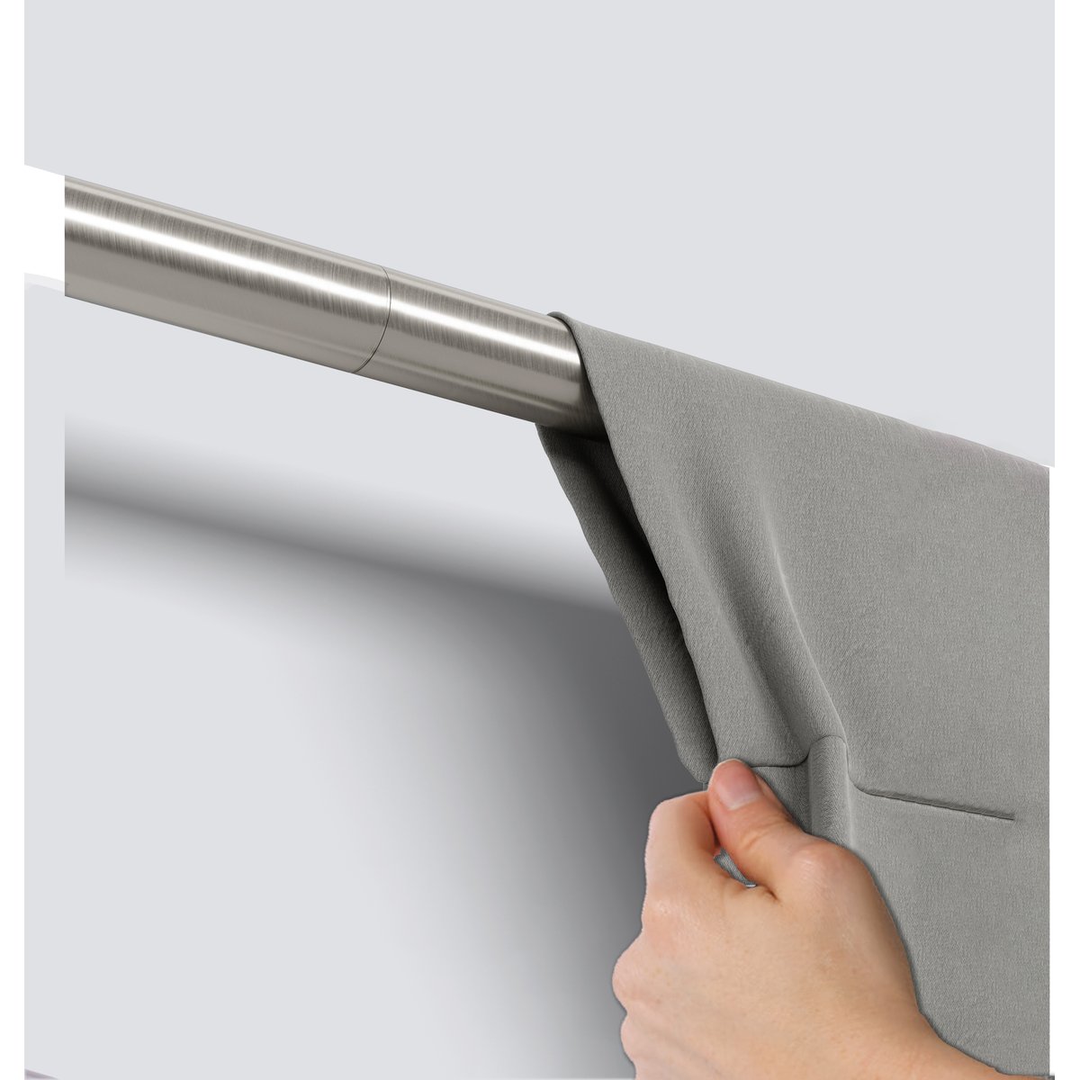 Tringle à rideaux extensible compacte ZEN argent, UMBRA