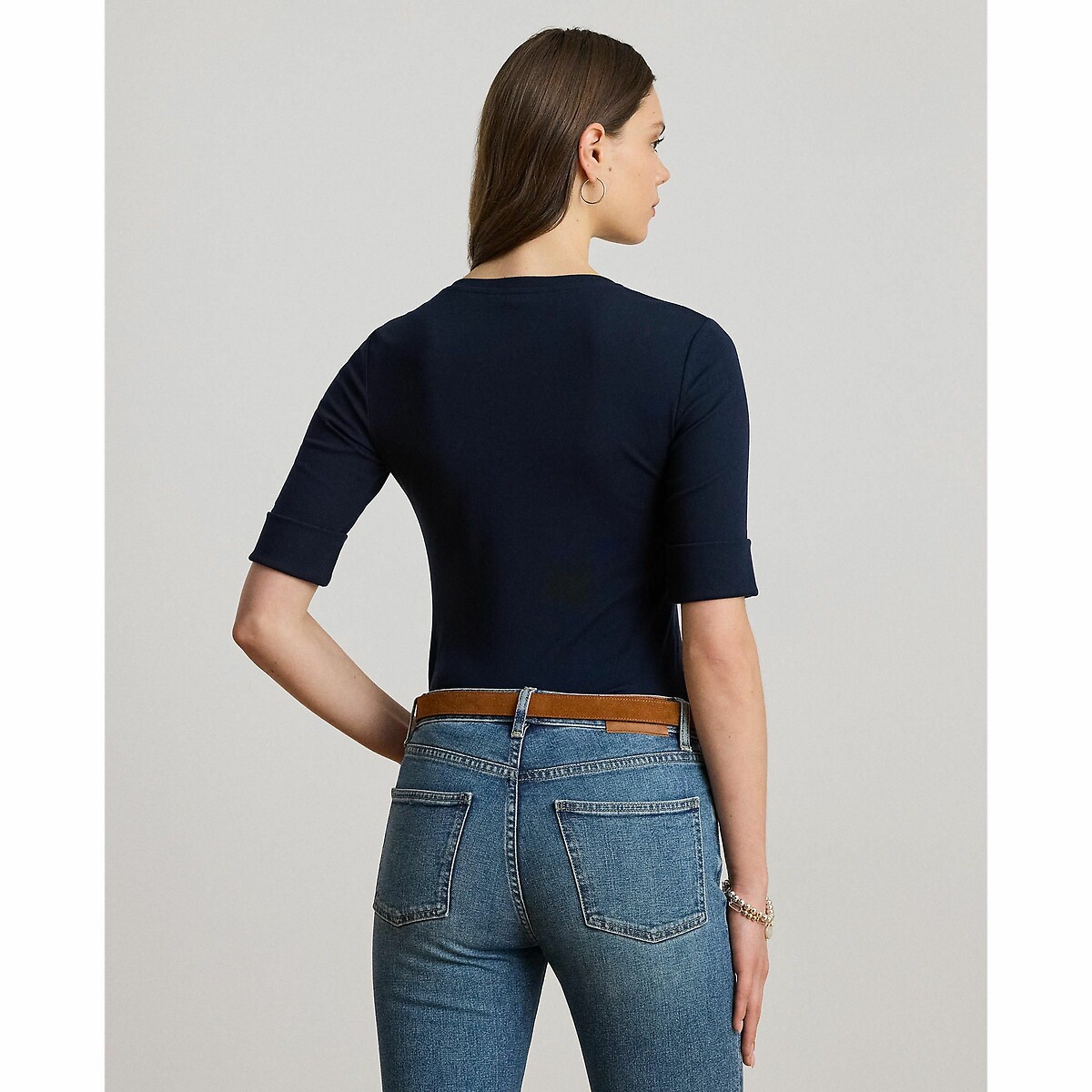 Judy Short Sleeve V-Neck T-Shirt navy, LAUREN RALPH LAUREN