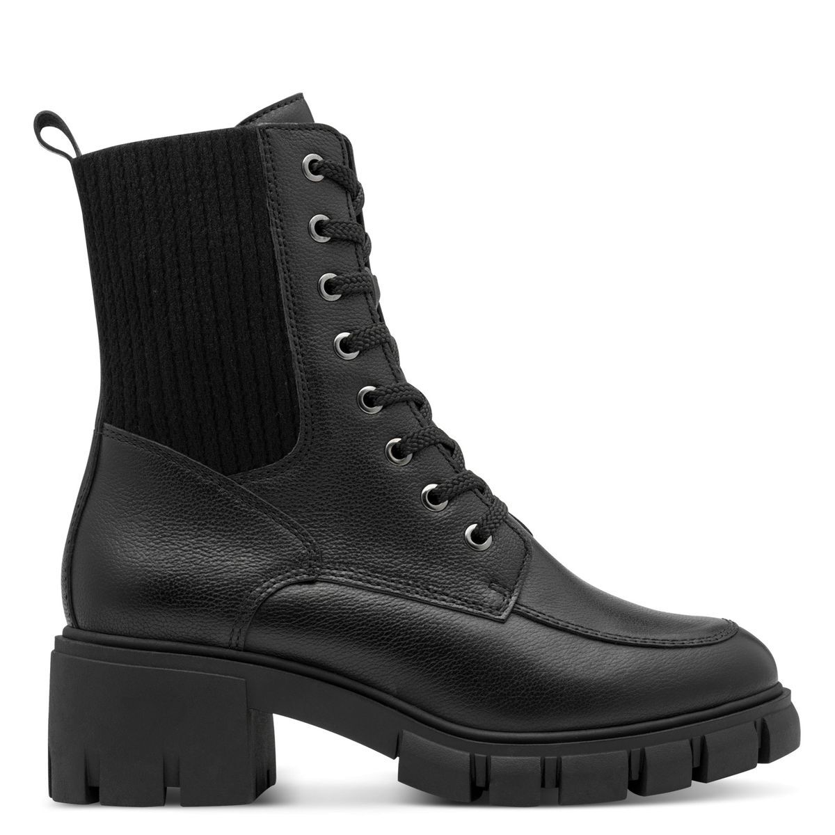 Bottine en cuir noir cuir, TAMARIS