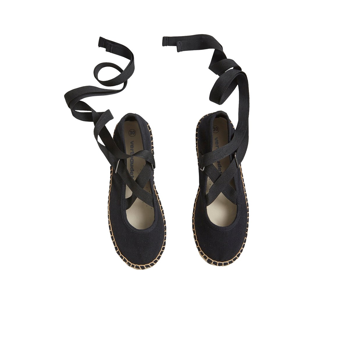 Ballerines espadrilles en toile noir, VERTBAUDET