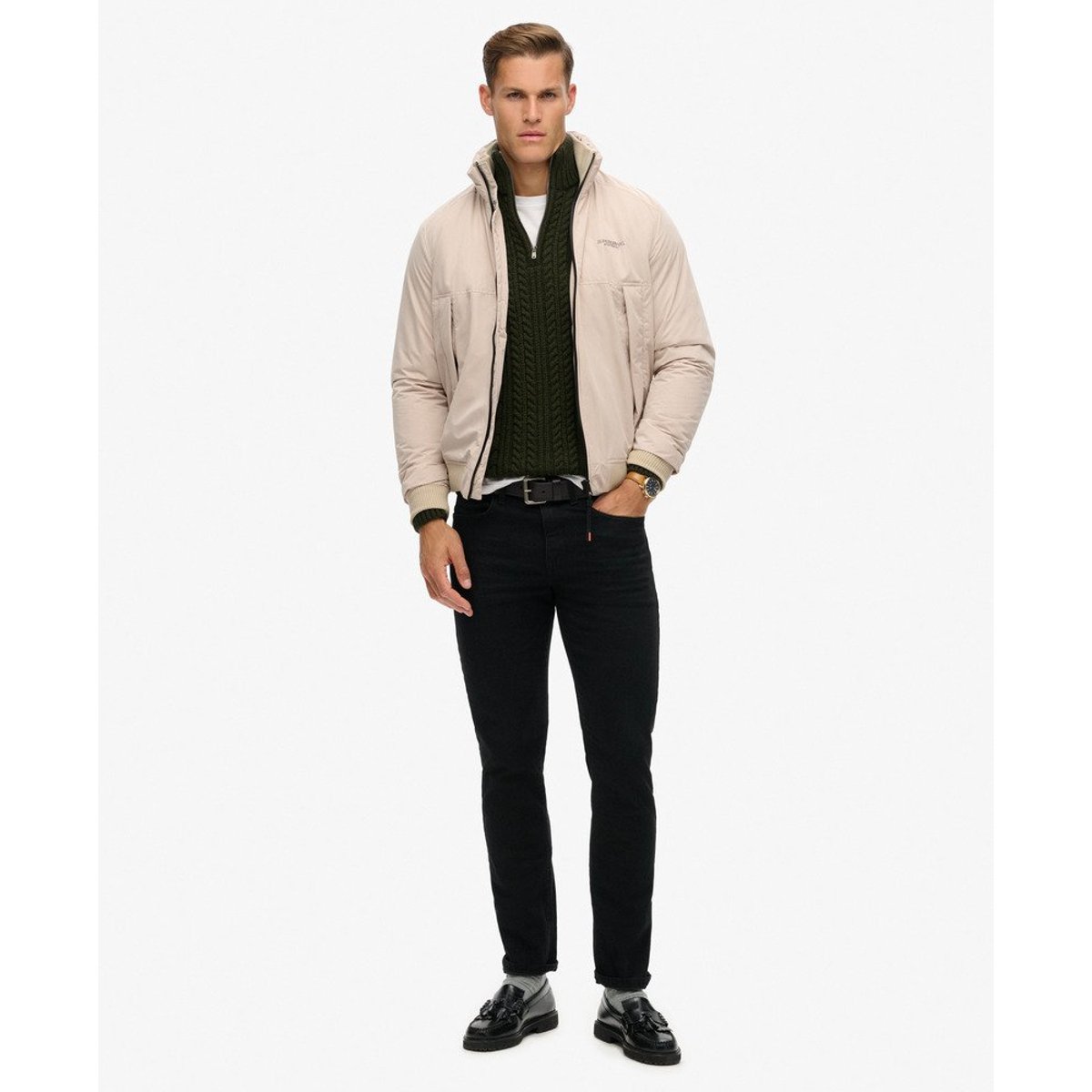 Veste Sports Harrington gris château, SUPERDRY