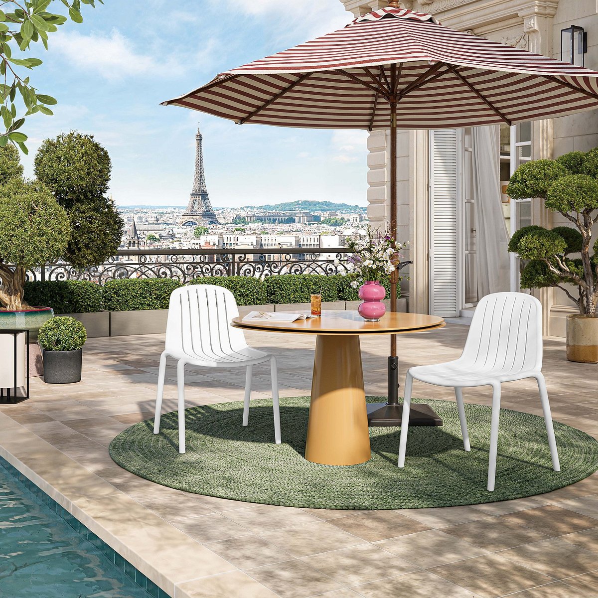 Chaise de jardin en polypropylène ARZON blanc, HABITAT