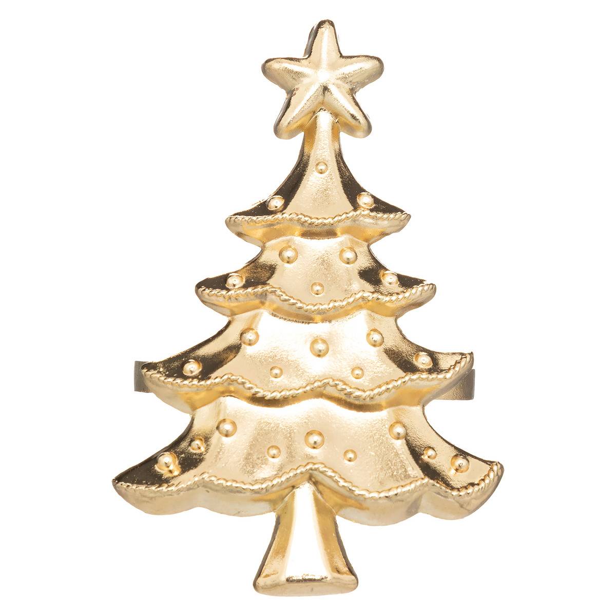 Rond de Serviette sapin x 2 doré, FEERIC LIGHTS & CHRISTMAS