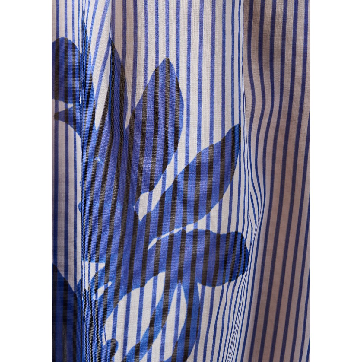 Chemise en lyocell à rayures et motif floral bleu, LA FEE MARABOUTEE