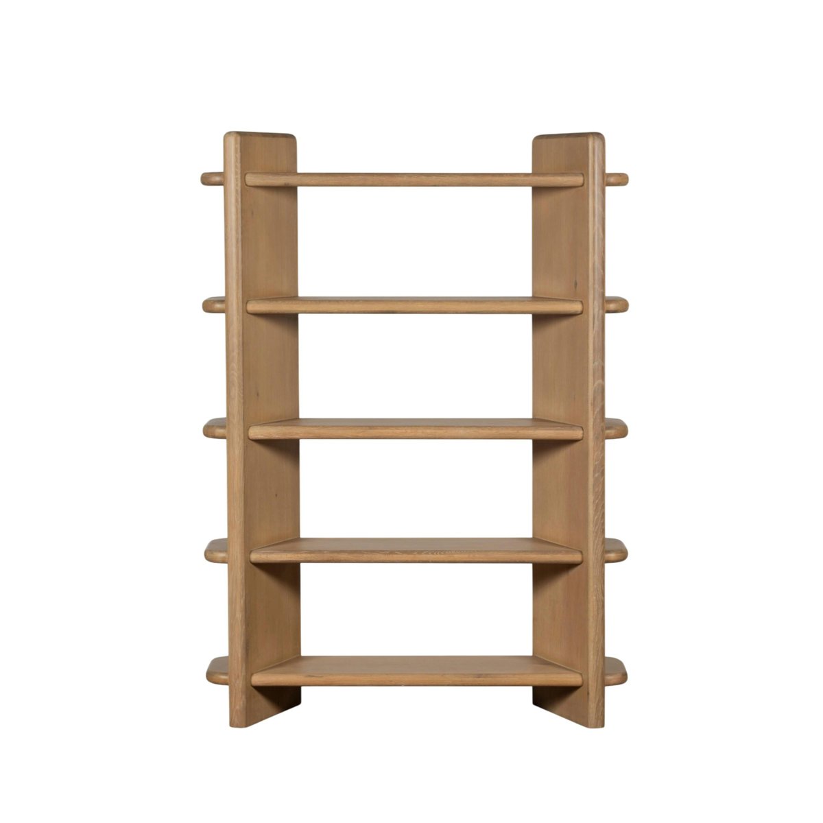 Bibliothèque en bois à bords arrondis ASTER bois naturel, PIER IMPORT