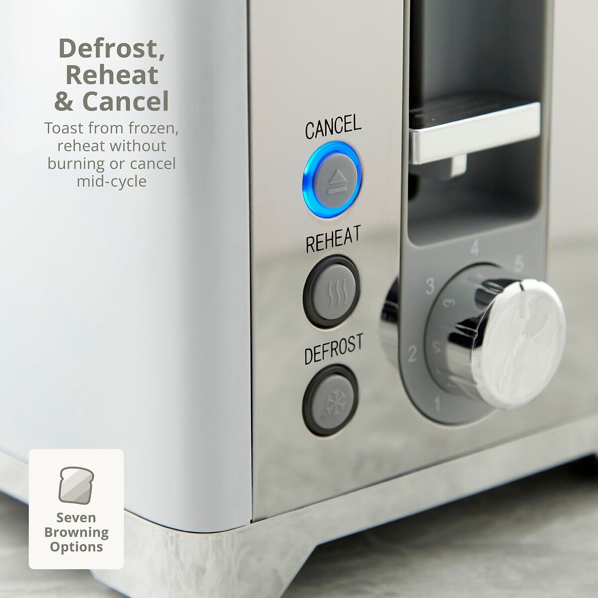 Solace 2-Slice Stainless Steel Toaster white, SWAN