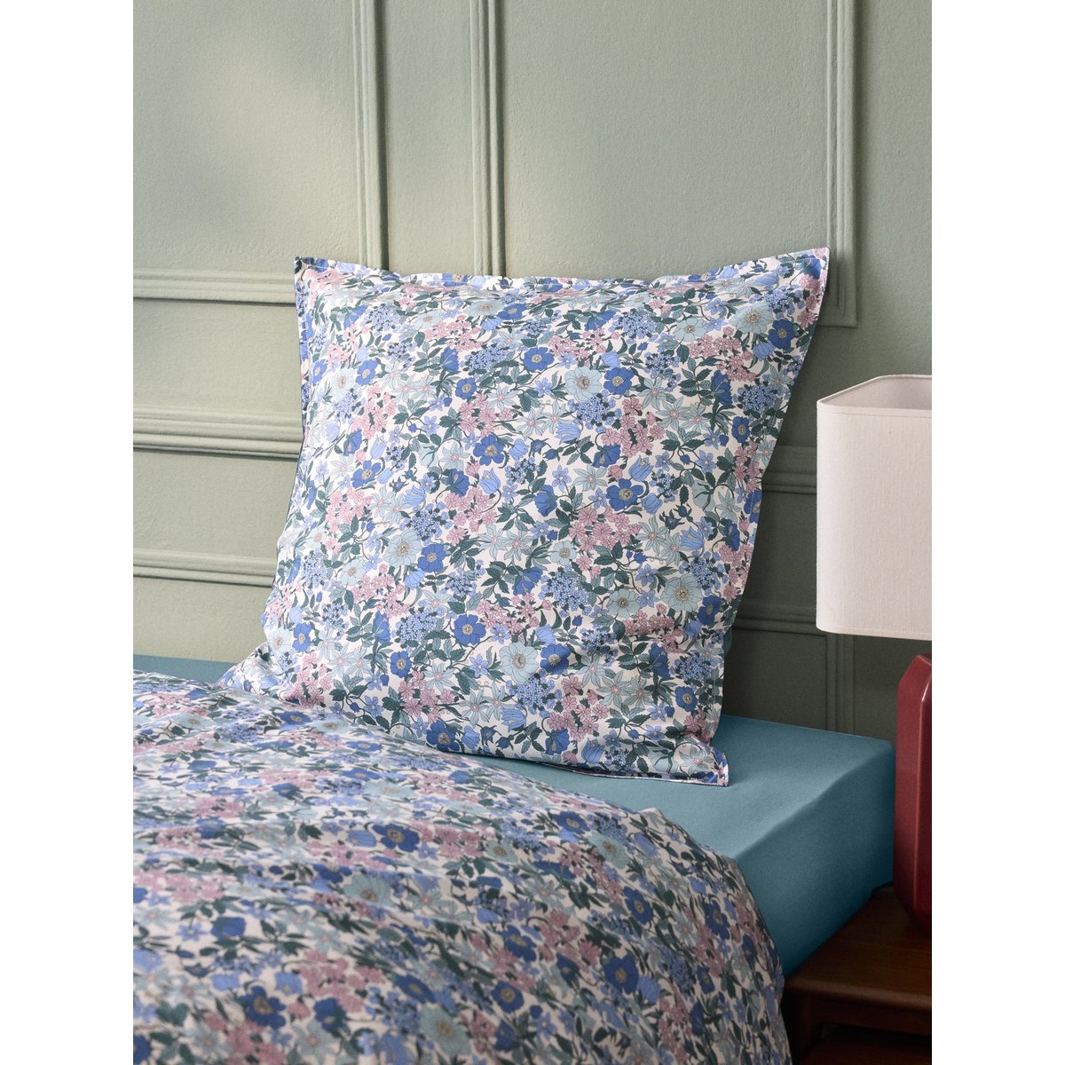 Taie d'oreiller percale de coton et tissu Liberty liberty clara bell, CYRILLUS
