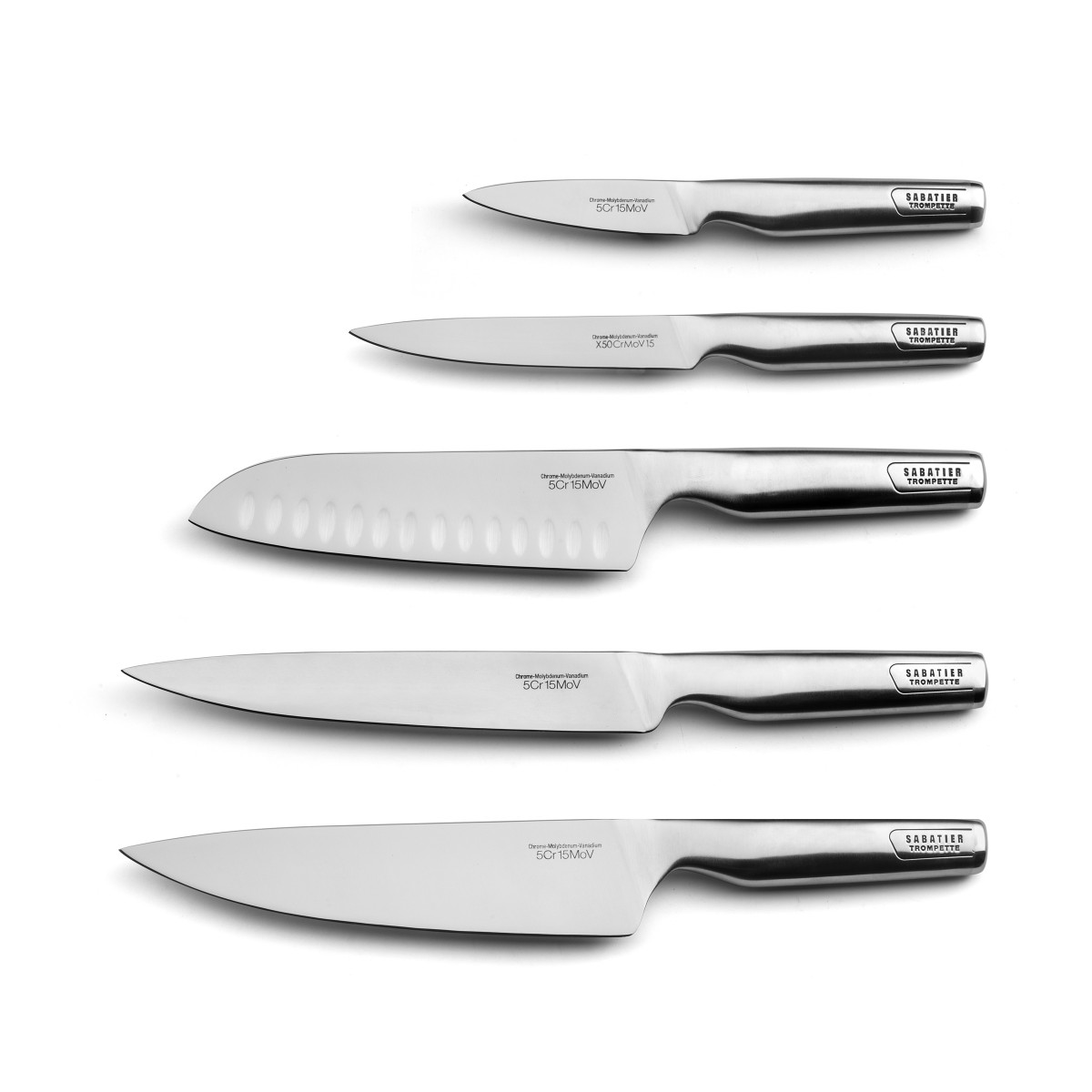 Set 5 couteaux de cuisine - ASEAN inox, SABATIER TROMPETTE