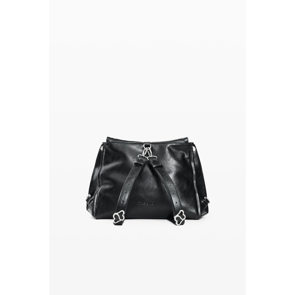 Sac effet cuir moyen noir, DESIGUAL