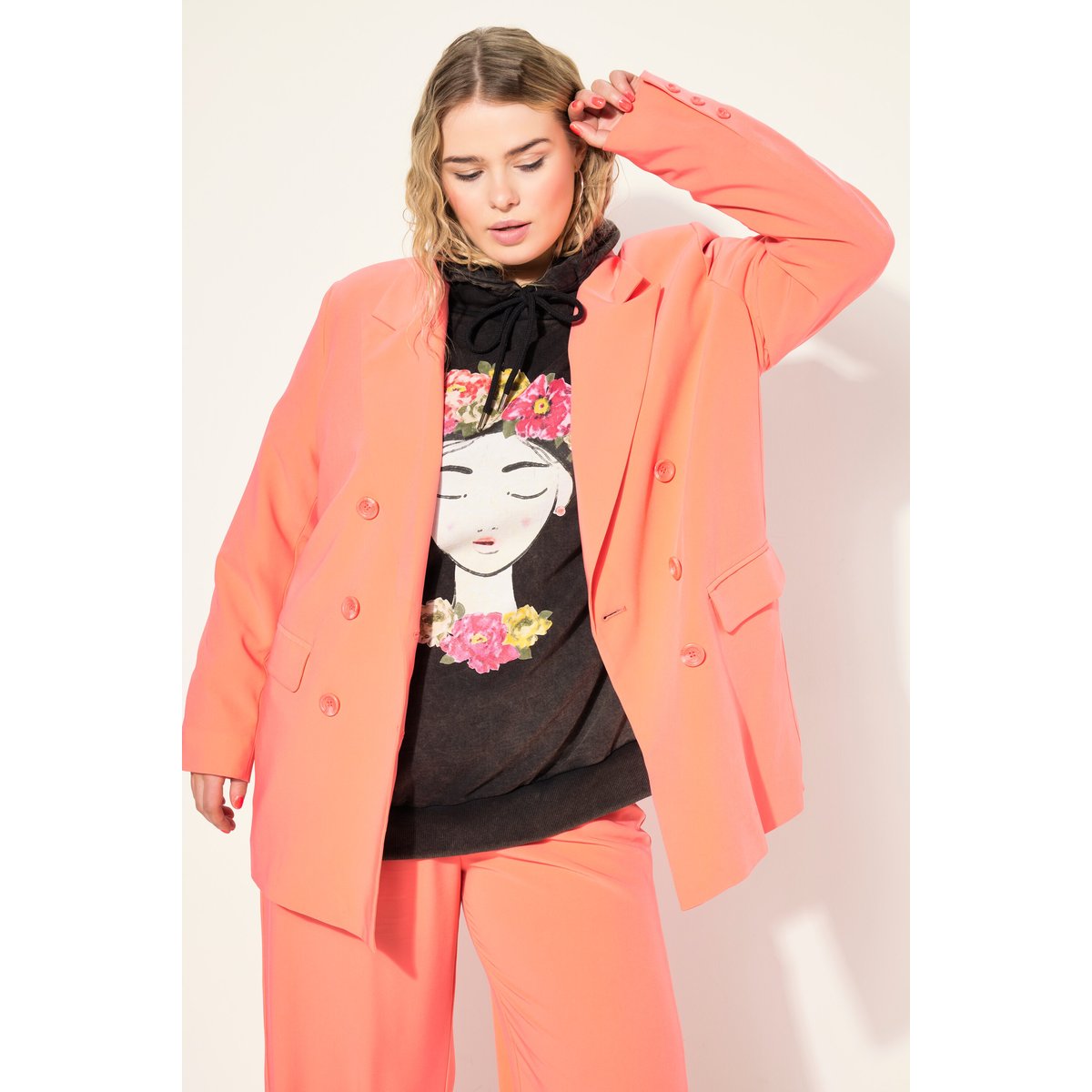 Blazer coupe Straight Fit. Double rangée flamant, STUDIO UNTOLD