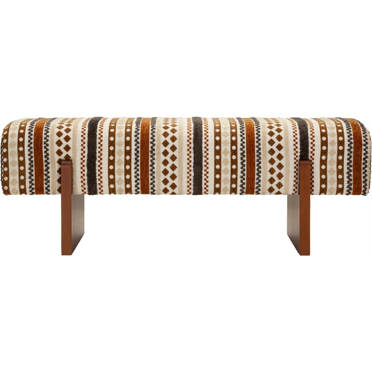 Banc ethnique pieds en bois massif MODERN multicolore, RECOLLECTION