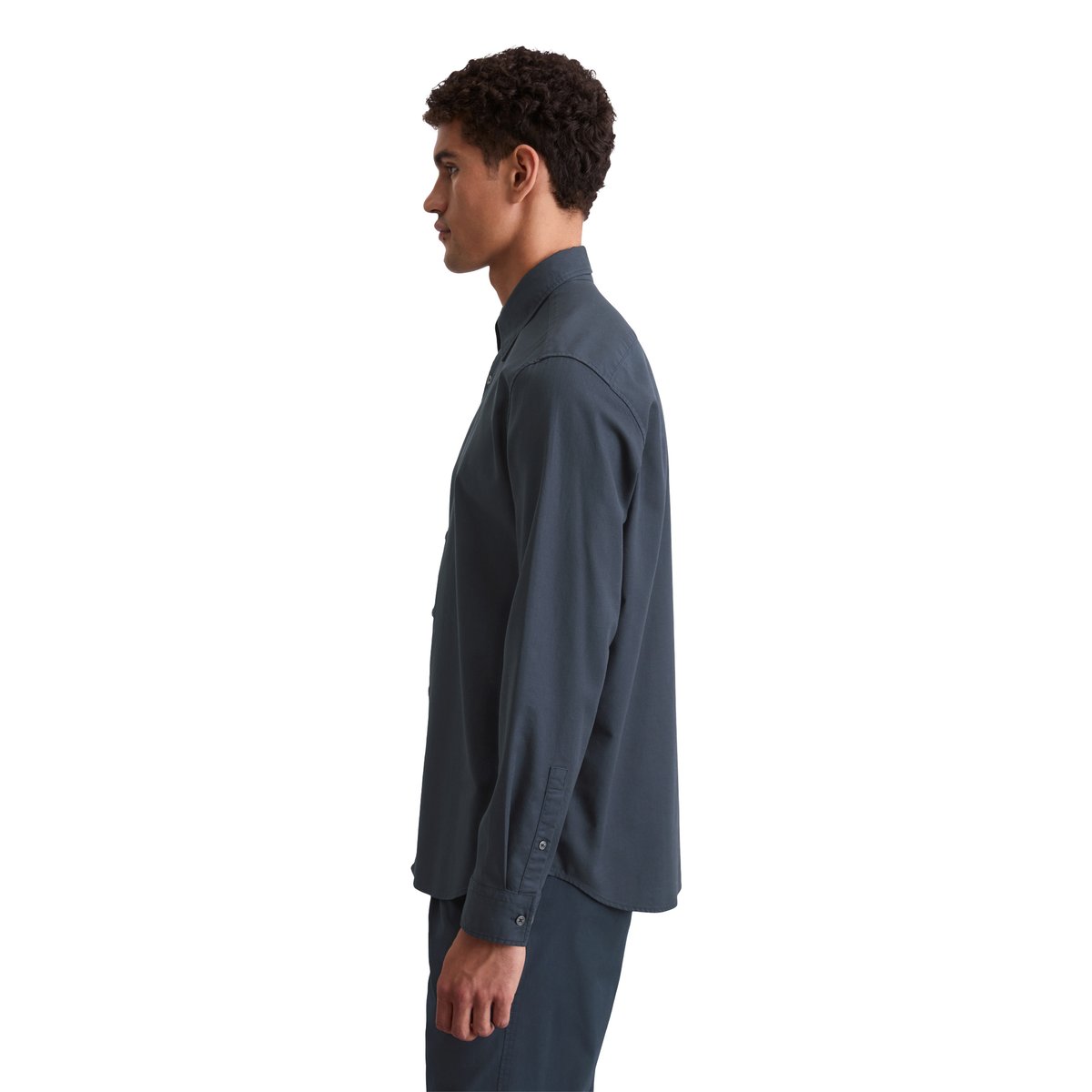 Chemise regular en coton bio et lyocell TENCEL™ bleu foncé, MARC O'POLO