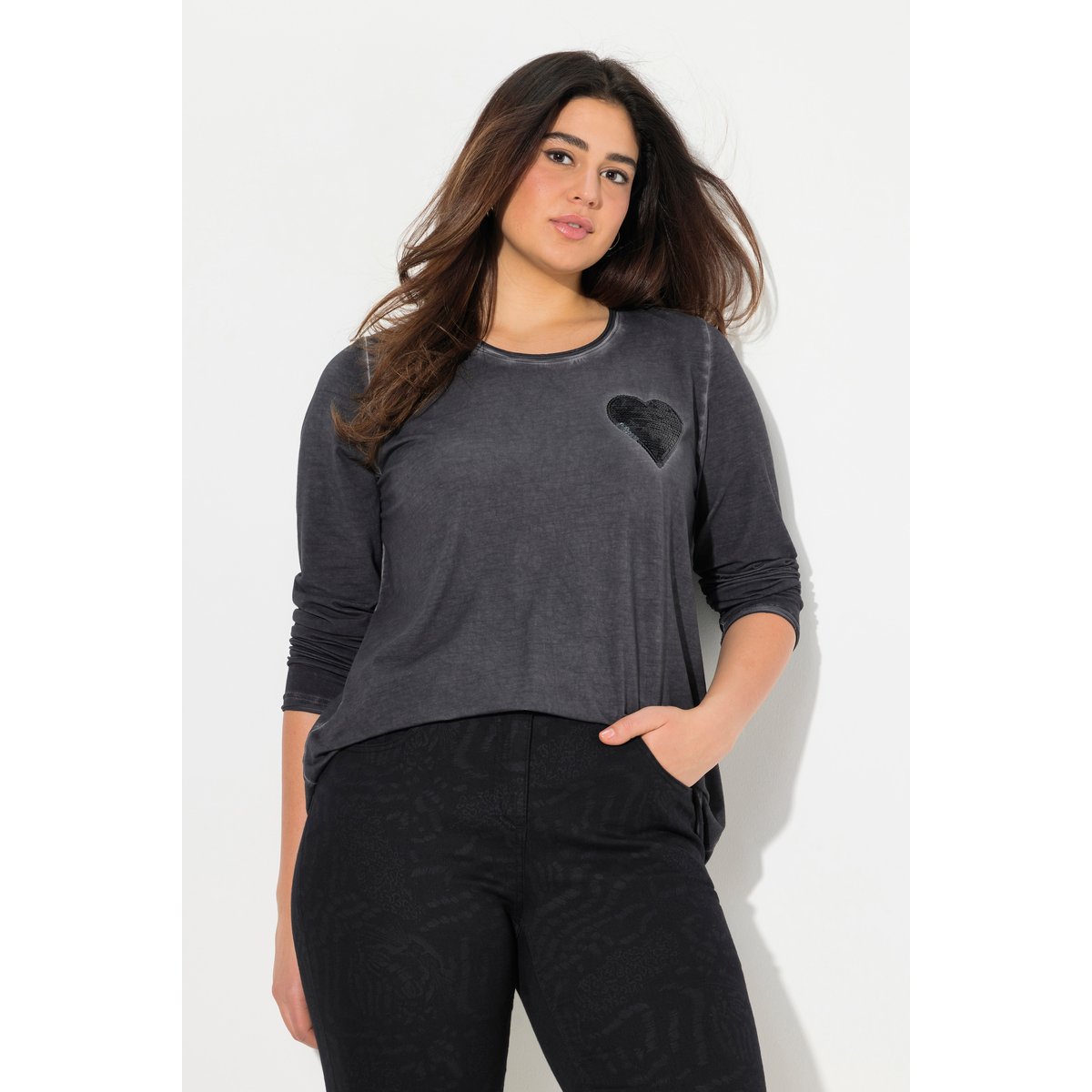 T-shirt manches longues asphalte, ULLA POPKEN