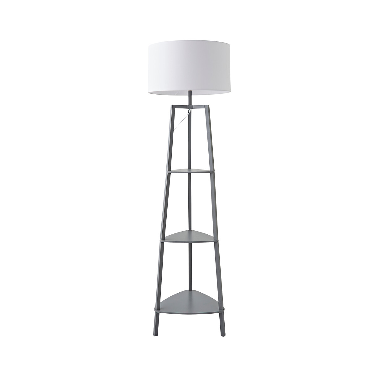 Hollis 3-Tier Shelf Tripod Floor Lamp with Large Shade white, SO'HOME