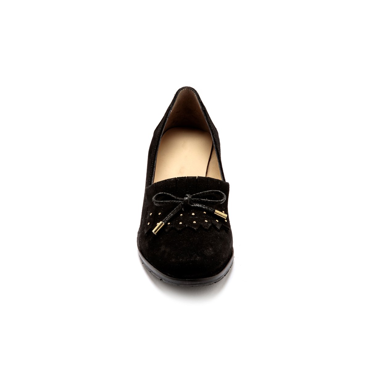Trotteurs en cuir franges et clous noir, PEDICONFORT