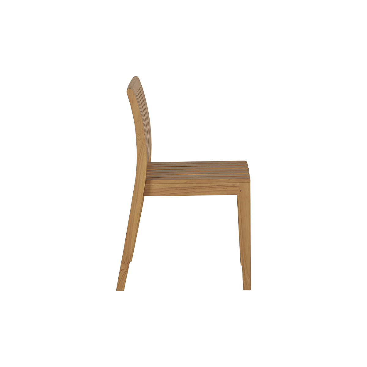 Chaises de jardin empilables en bois teck massif (lot de 2) TECKA couleur unique, MILIBOO