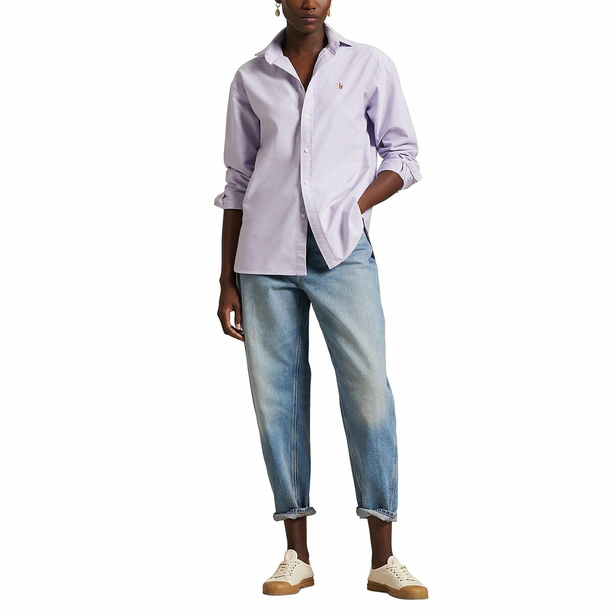 Chemise Oxford droite lavande, POLO RALPH LAUREN
