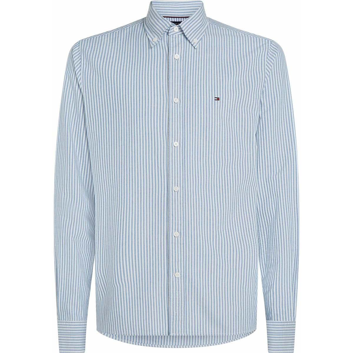 Chemise Oxford droite rayée bleu, TOMMY HILFIGER