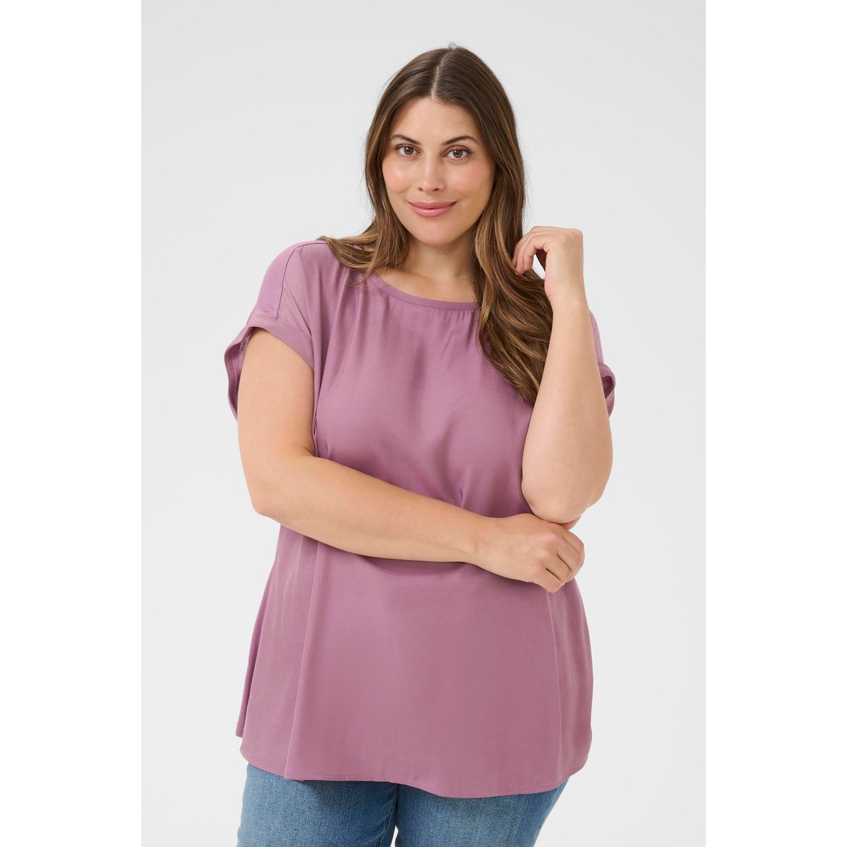 Blouse à manches longues violet tulipwood, KAFFE CURVE