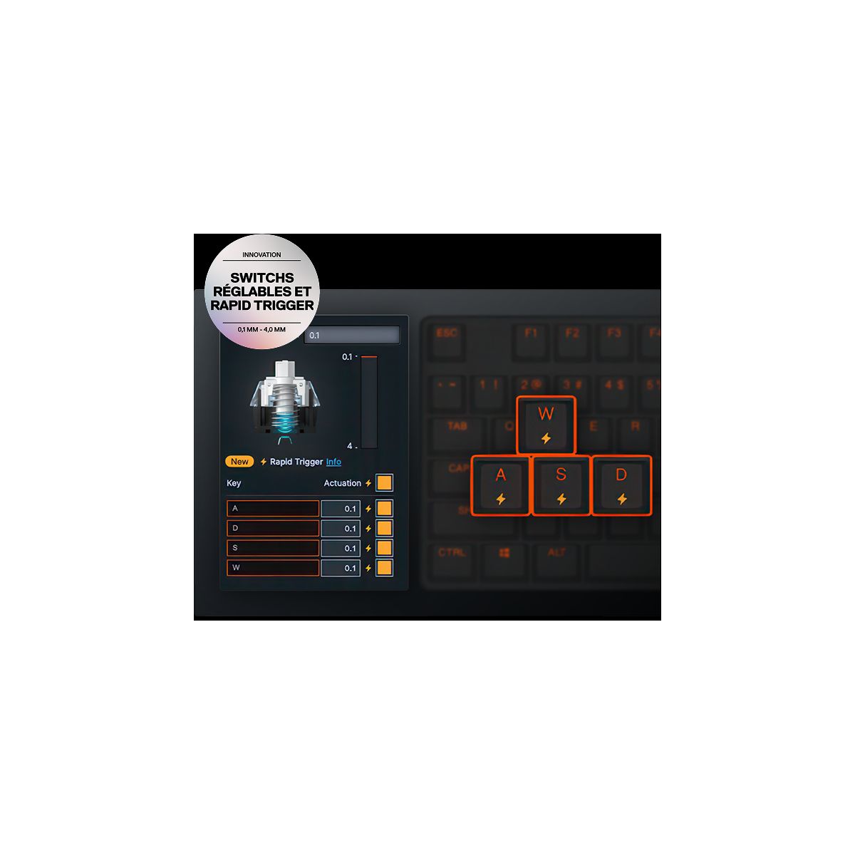 Clavier gamer Apex Pro TKL Gen 3 FR Blanc couleur unique, STEELSERIES