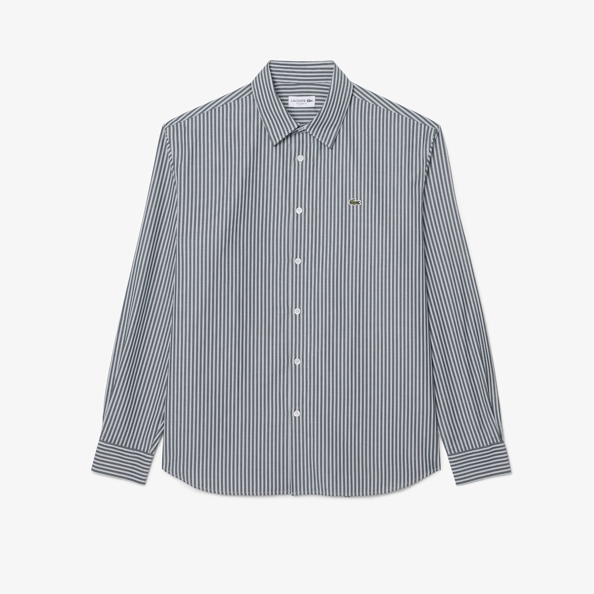 Camicia in popeline, Regular Fit rigato verde, LACOSTE