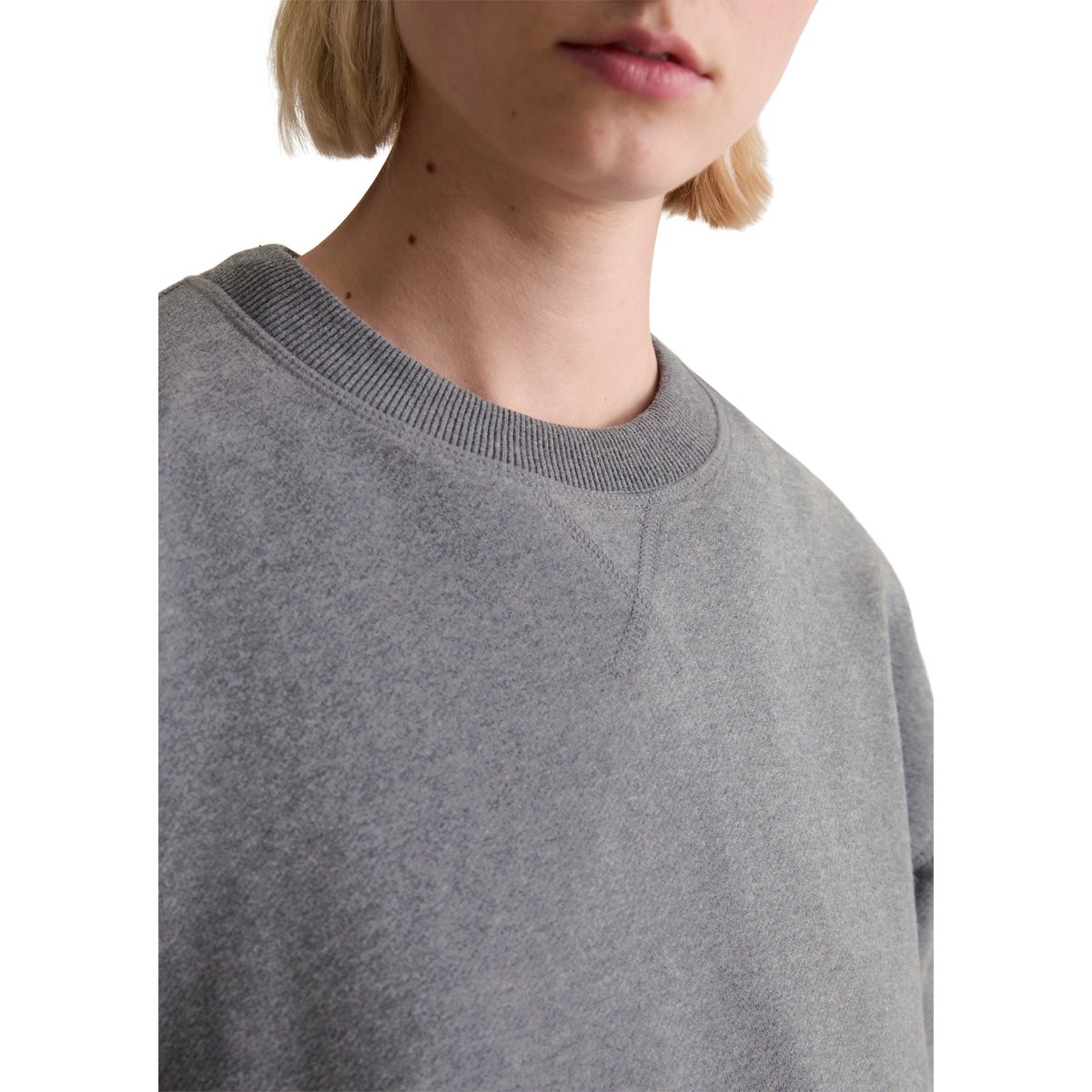 Sweat-shirt relaxed en mélange de coton organique gris, MARC O’POLO DENIM