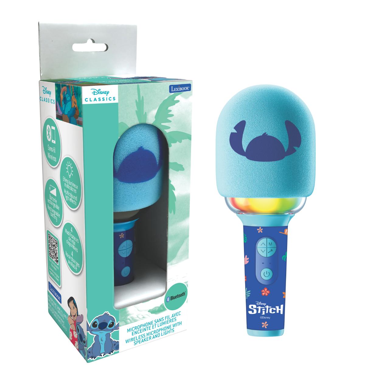 Karaoke Microphone Bluetooth/Sans fil Sitch avec effets sonores et lumineux bleu, LEXIBOOK
