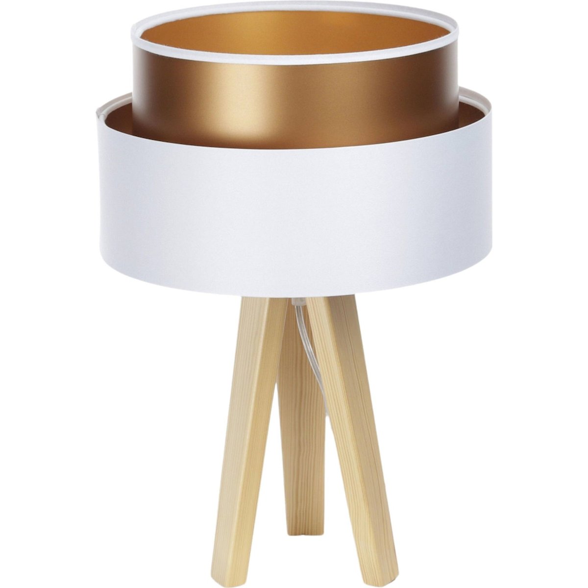 Lampe à poser en satin, DUO ELLEGANT blanc satin et intérieur cuivre mat, BPS KONCEPT
