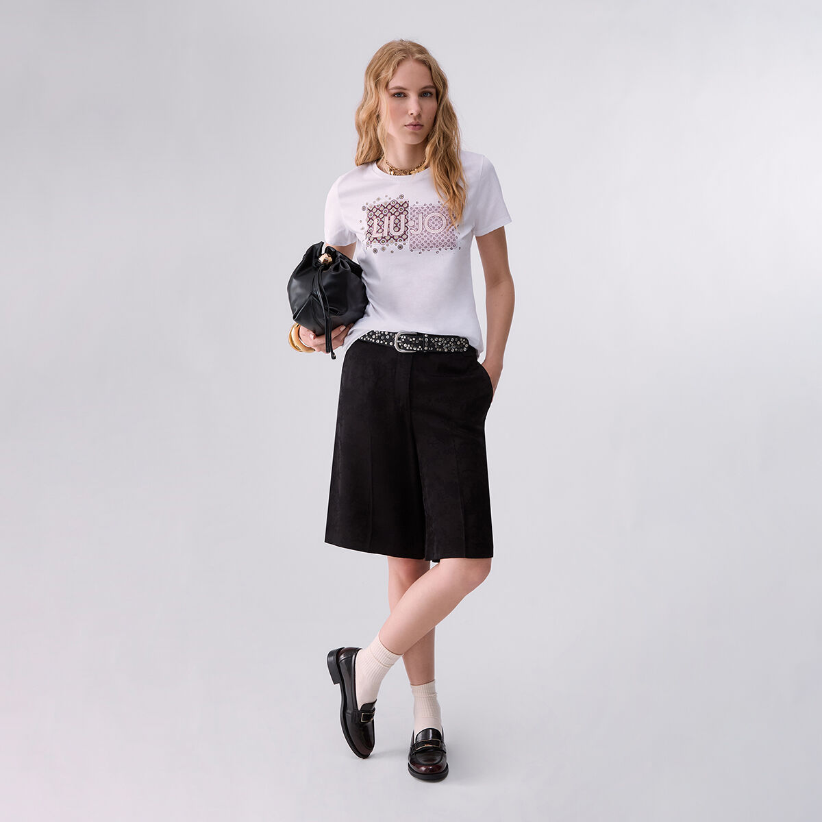 T-shirt avec logo blanc et rouge, LIU JO