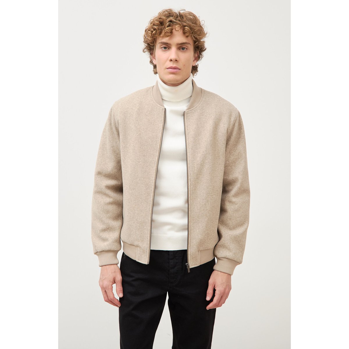 Blouson doublé manches longues beige, BONOBO