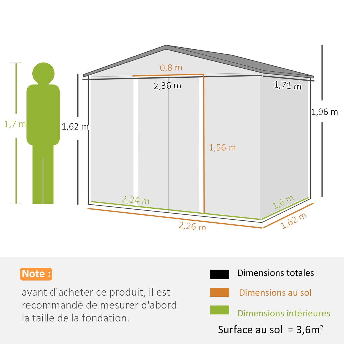 Abri de jardin Acier galvanisé Marron marron foncé effet bois, OUTSUNNY