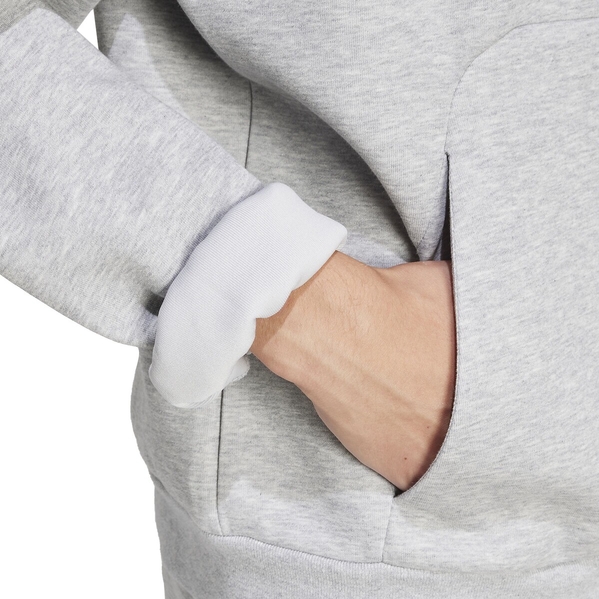 Sweat à capuche Future Icons 3 bandes gris chiné, ADIDAS SPORTSWEAR