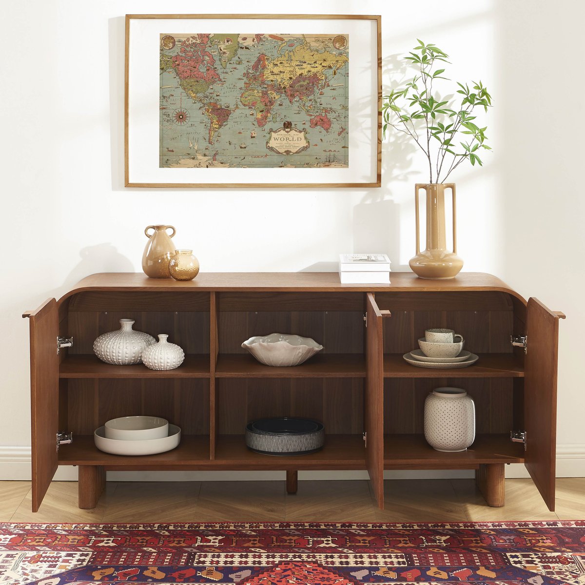 Buffet 3 portes en cannage LUA frêne, SORELH