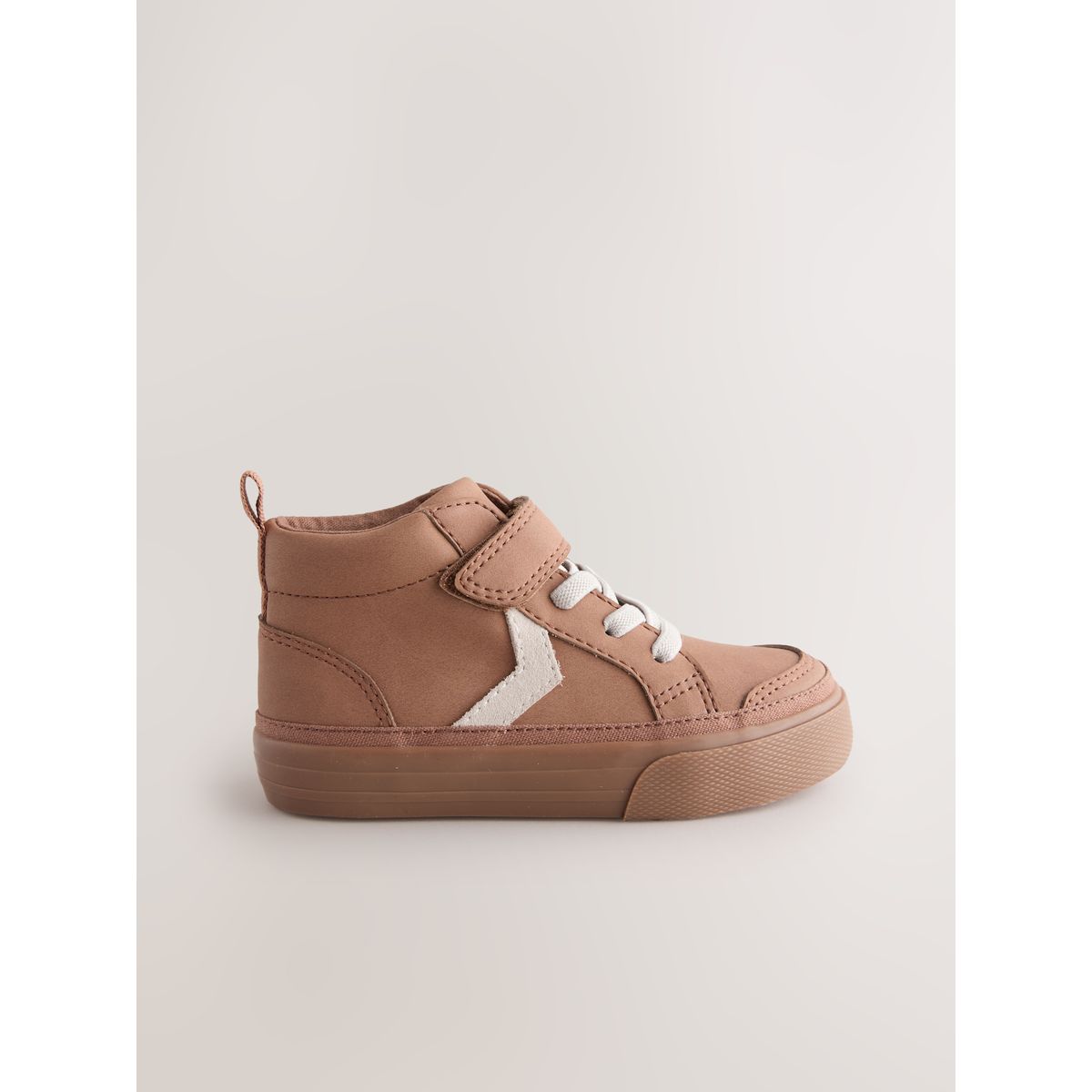 Bottines à chevrons avec scratch et lacets marron fauve, NEXT