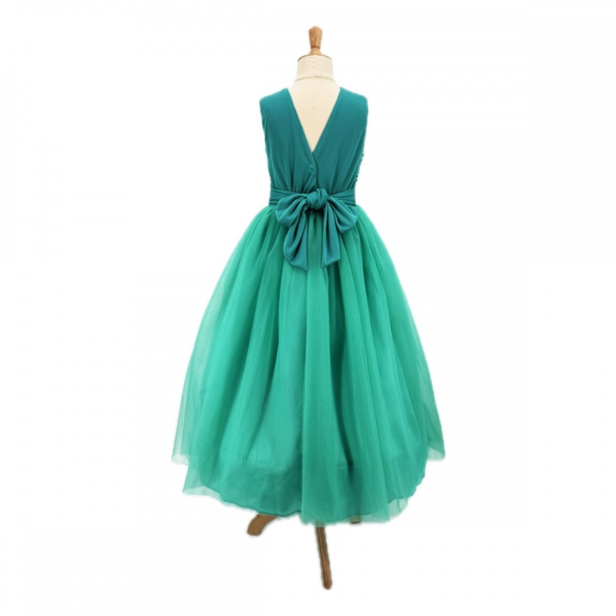 Robe Joséphine 3-4 ans vert, PIOUPIOU ET MERVEILLES