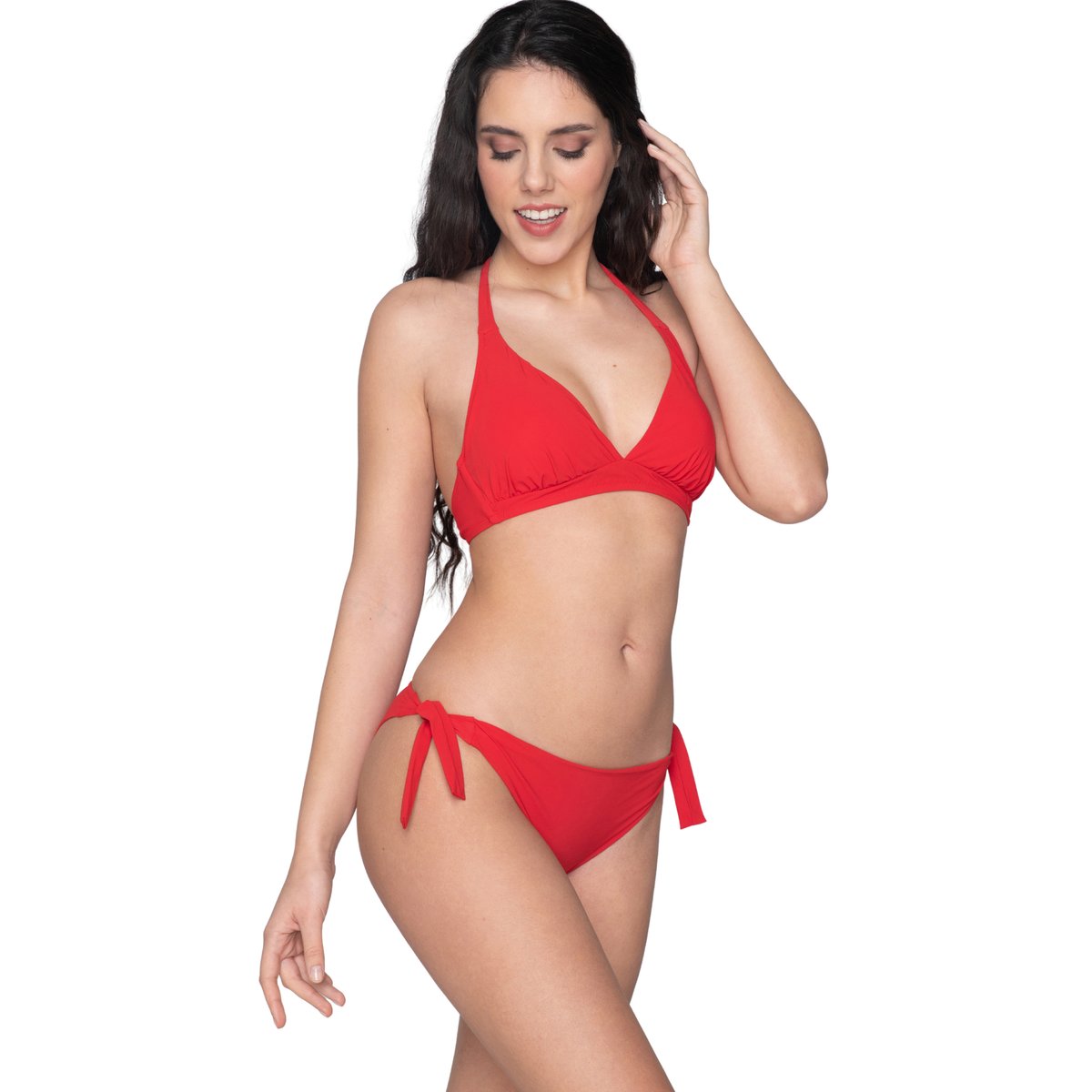 Haut maillot de bain triangle emboîtant BLUE SENSE rouge, LUNA SPLENDIDA
