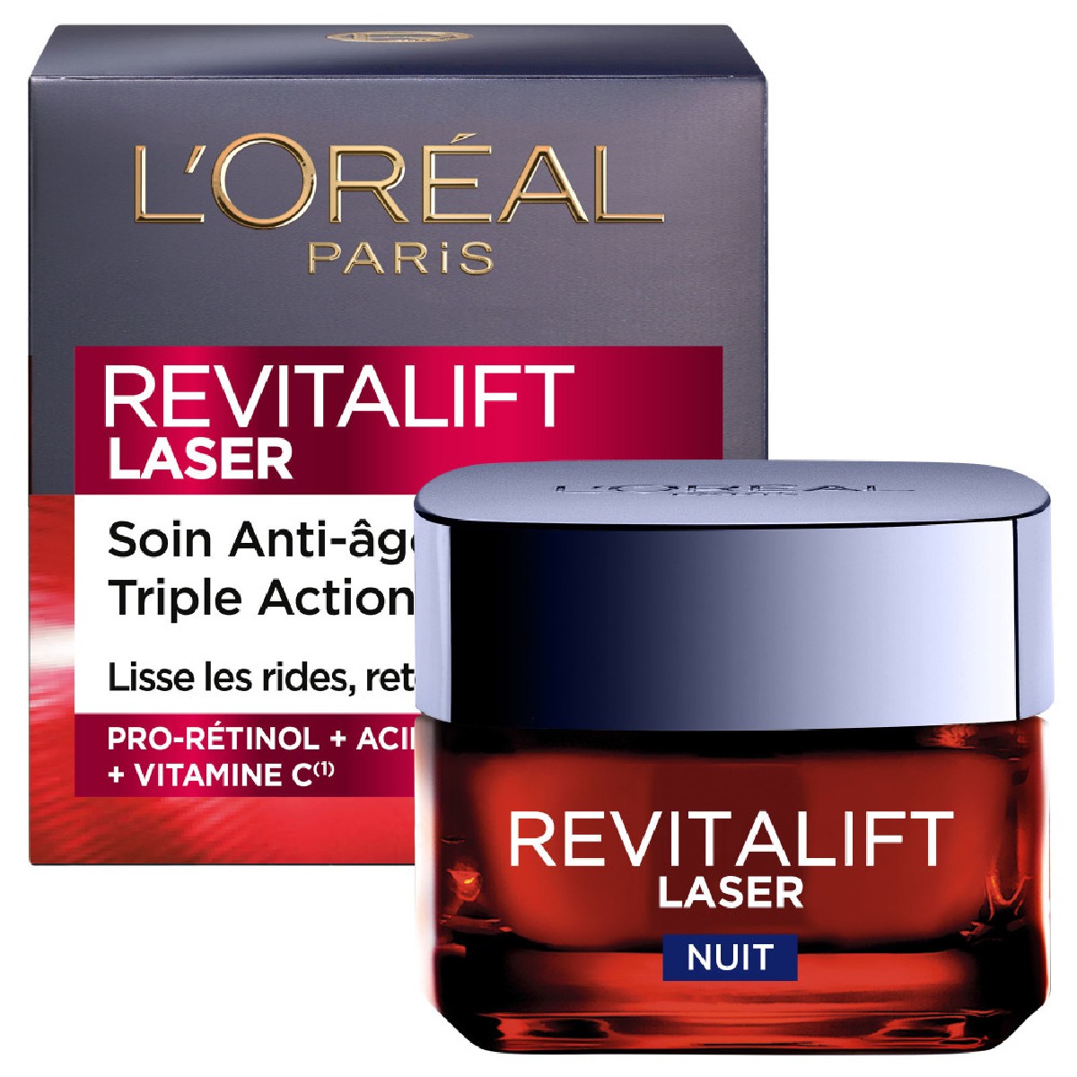 Soin Anti-Âge Nuit Revitalift Laser 50ml couleur unique, L'OREAL PARIS
