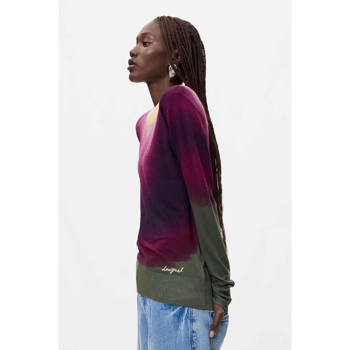 Pull teint effet dégradé rouge, DESIGUAL