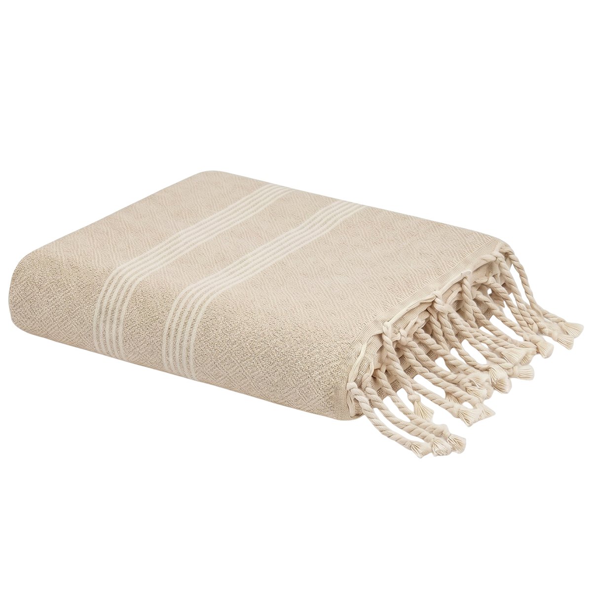 Fouta tunisienne 1x2m coton recyclé jacquard diamant Sicile REVA COLLECTION ficelle, SEVIRA KIDS