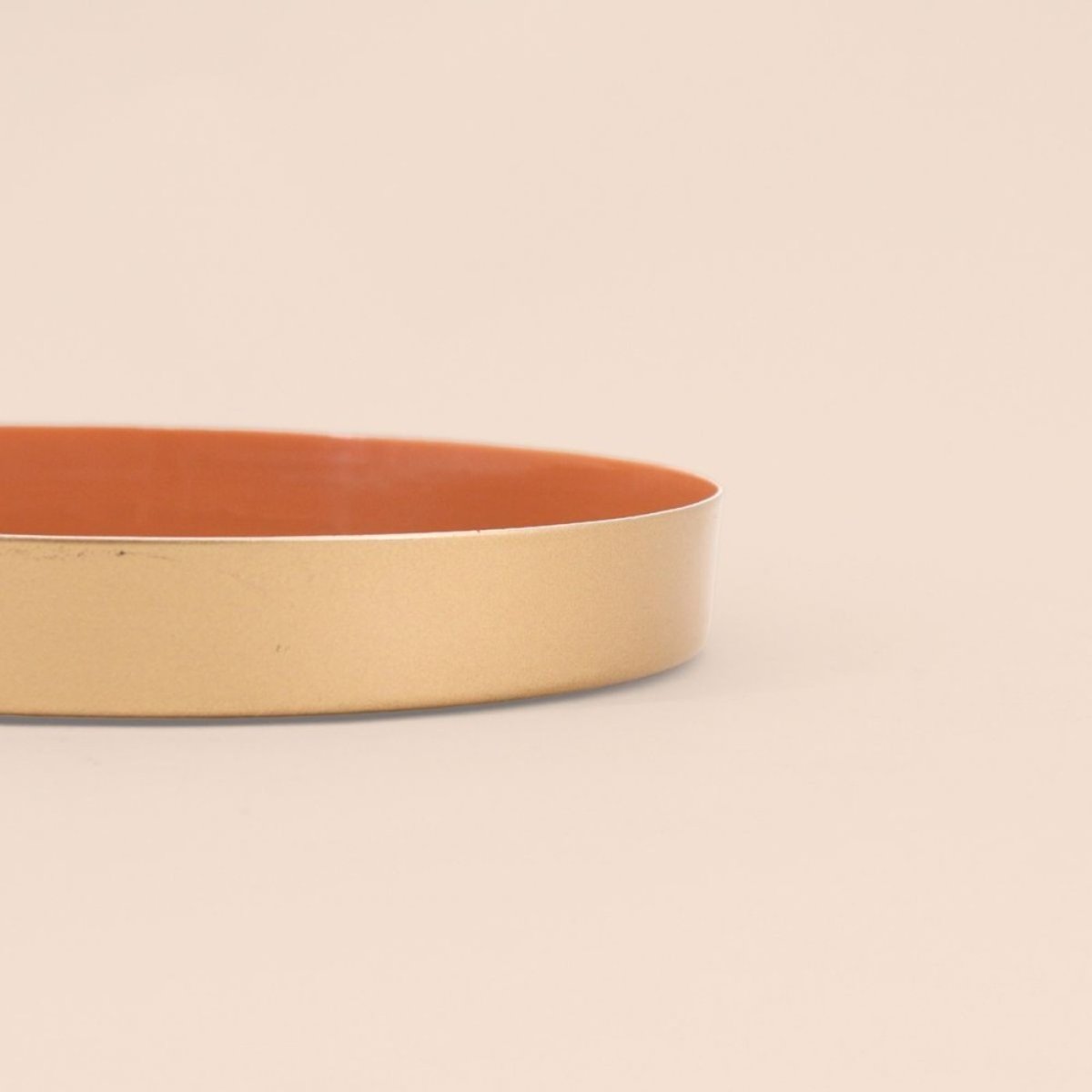 Plateau rond orange, doré 20cm orange, ORNAMI