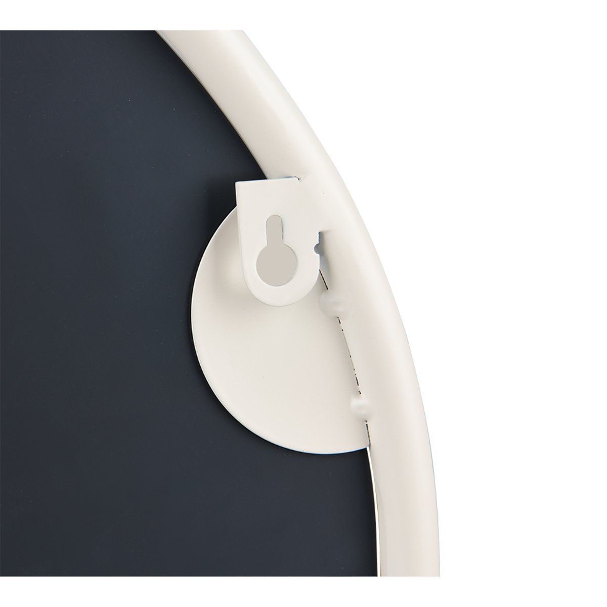 Miroir design en métal rond, BANDO blanc, BOITE A DESIGN