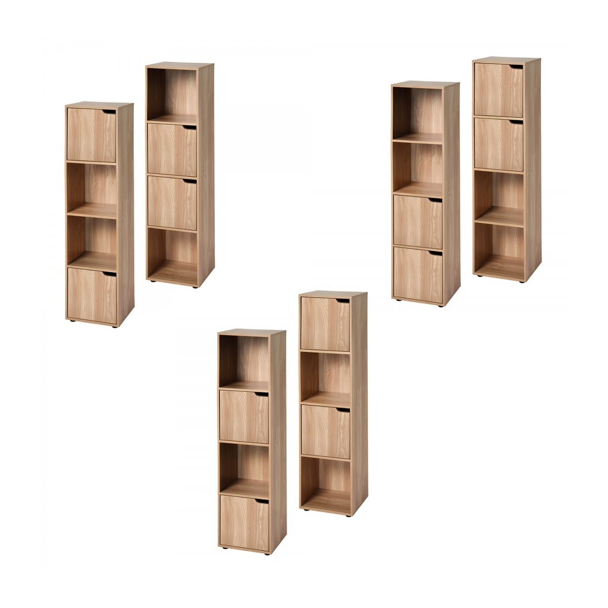 Meuble 4 cases décor bois 2 portes - Modu bois, CALICOSY