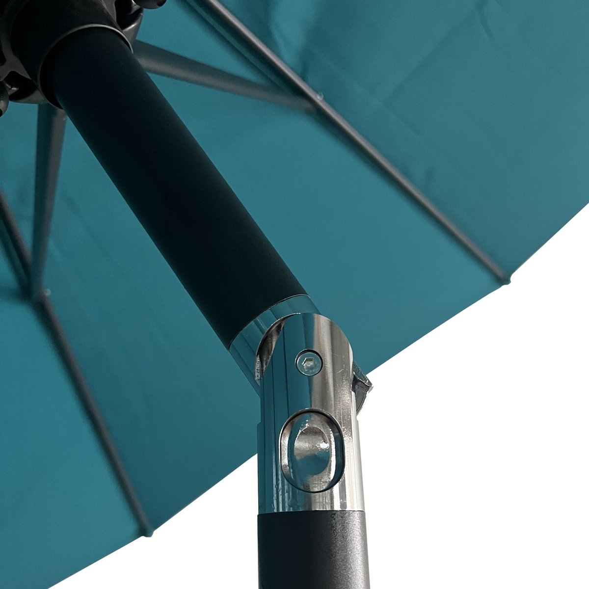 Parasol droit, rond, Ø3,30m, HAPUNA bleu, gris anthracite, HAPPY GARDEN